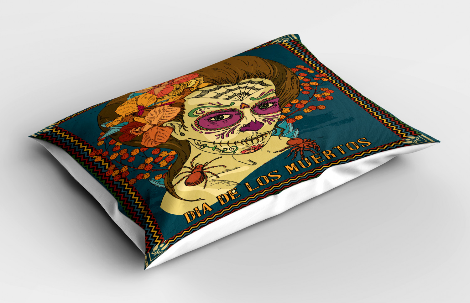 Details About Day Of The Dead Pillow Sham Decorative Pillowcase 3 Sizes For Bedroom Decor