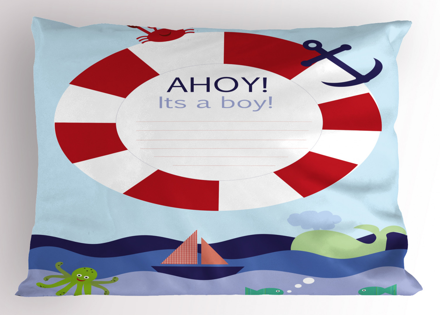 Details about   Ahoy Its a Boy Pillow Sham Decorative Pillowcase 3 Sizes Bedroom Decor 
