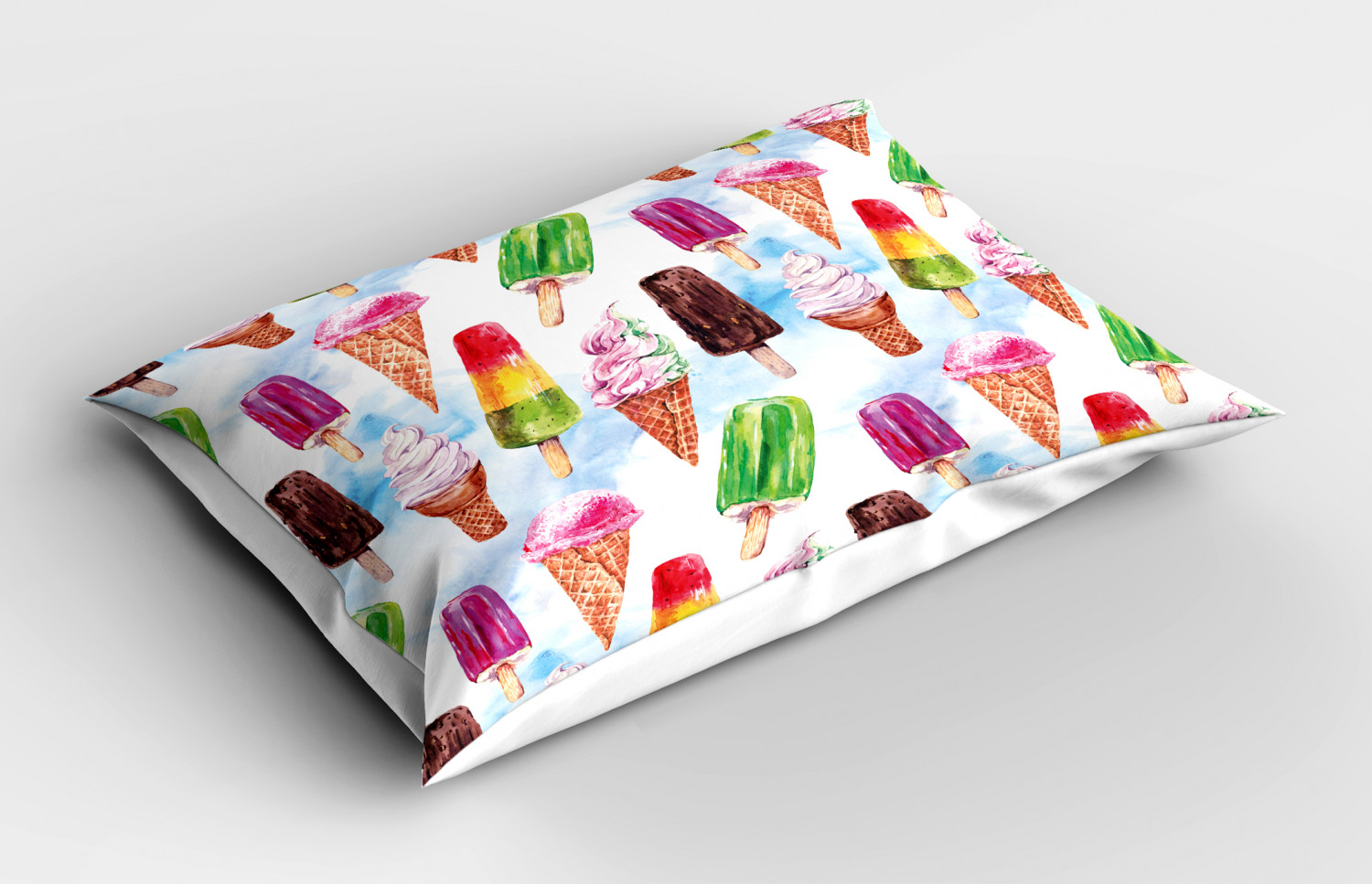 Sweet Ice Cream Pillow Sham Decorative Pillowcase 3 Sizes Bedroom Decor