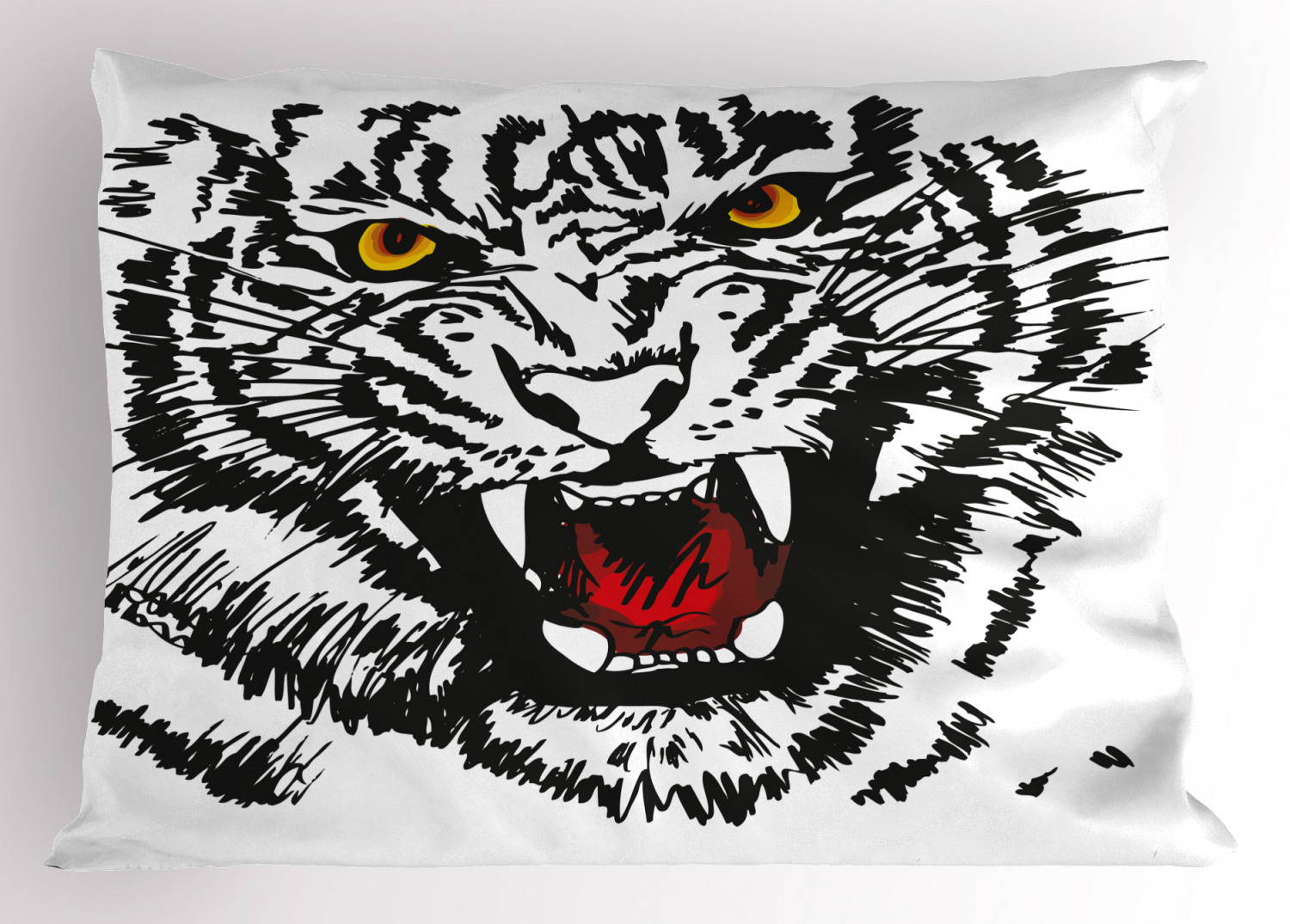 Tiger Pillow Sham Decorative Pillowcase 3 Sizes for Bedroom Decor 