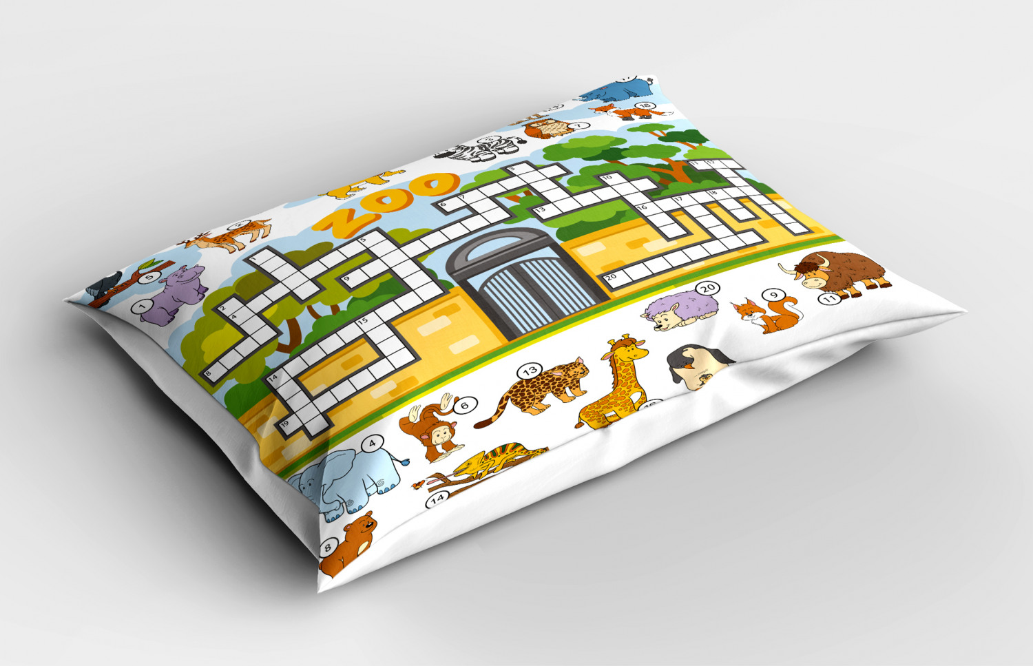 Word Search Puzzle Pillow Sham Decorative Pillowcase 3 Sizes Bedroom