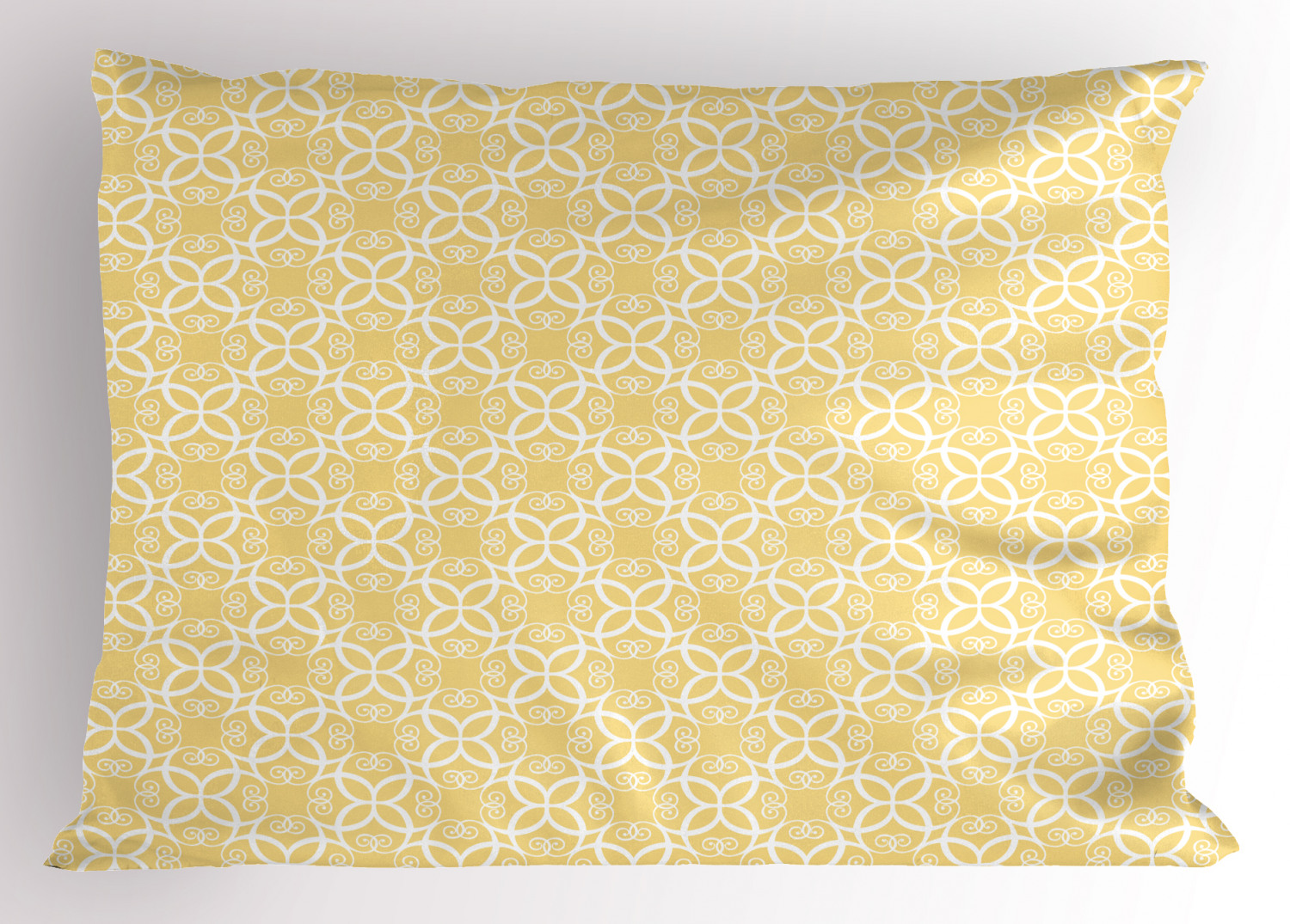 White and Yellow Pillow Sham Decorative Pillowcase 3 Sizes Bedroom Decoration 