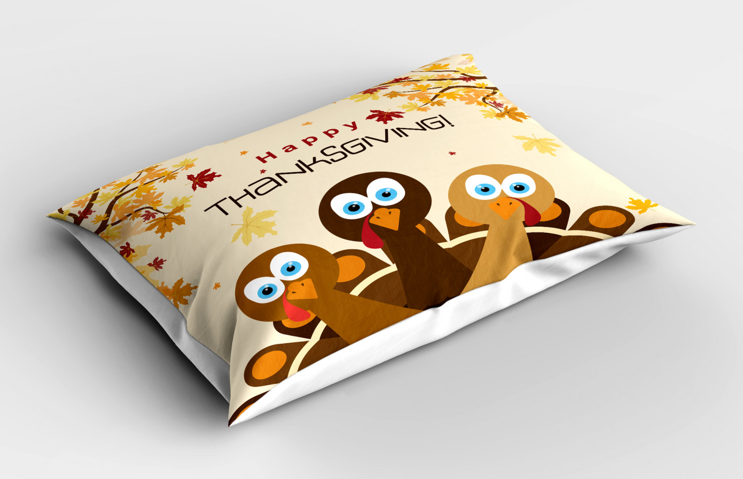 Thanksgiving Pillow Sham Decorative Pillowcase 3 Sizes for Bedroom Decor - Picture 30 of 38