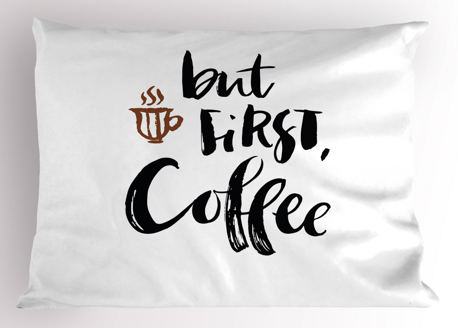 Coffee Pillow Sham Decorative Pillowcase 3 Sizes Available for Bedroom Decor 