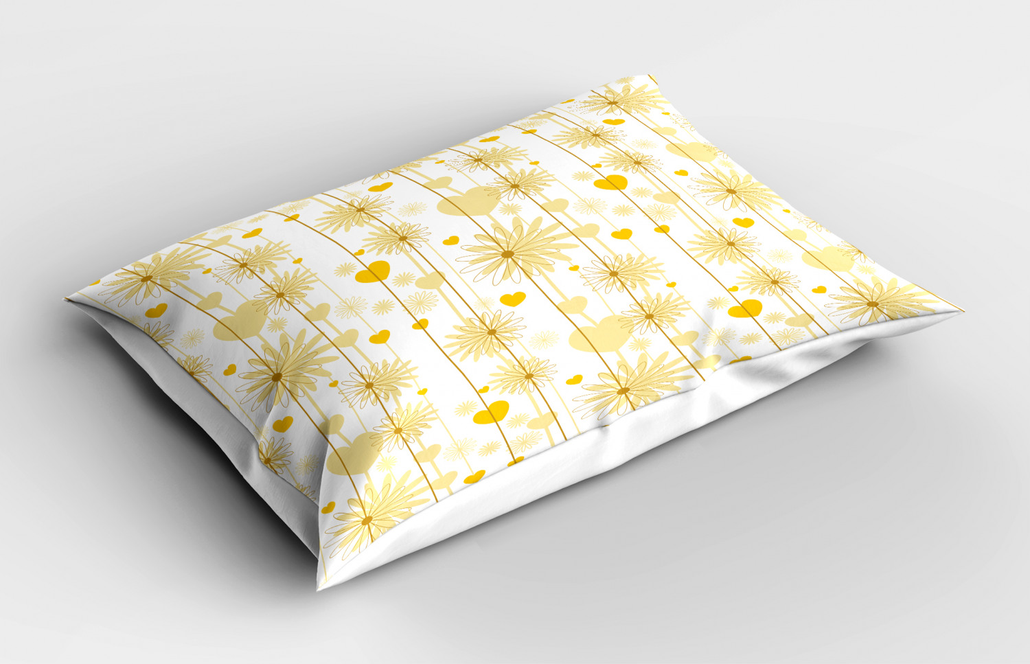 Yellow Pillow Sham Decorative Pillowcase 3 Sizes Available for Bedroom