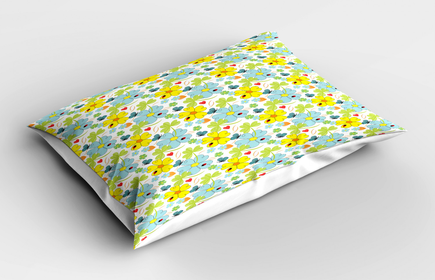 Yellow and Blue Pillow Sham Decorative Pillowcase 3 Sizes for Bedroom Decor - Picture 6 of 10