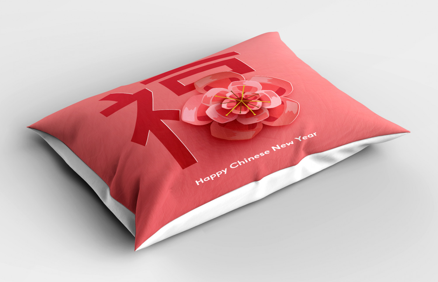 Chinese New Year Pillow Sham Decorative Pillowcase 3 Sizes for Bedroom