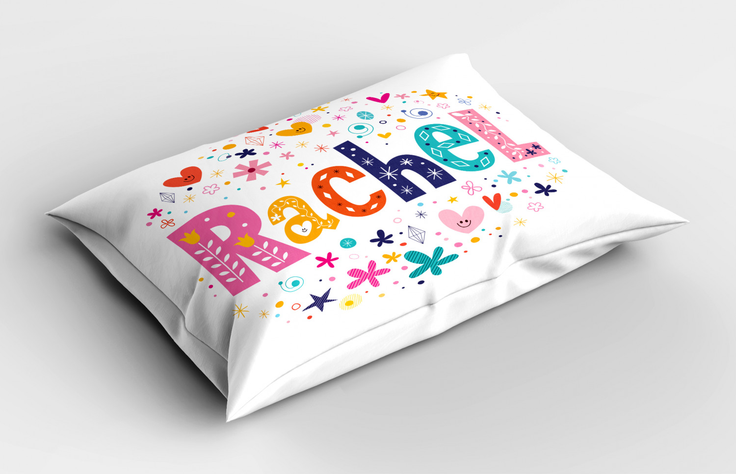 Name Pillow Sham Decorative Pillowcase 3 Sizes Available for Bedroom