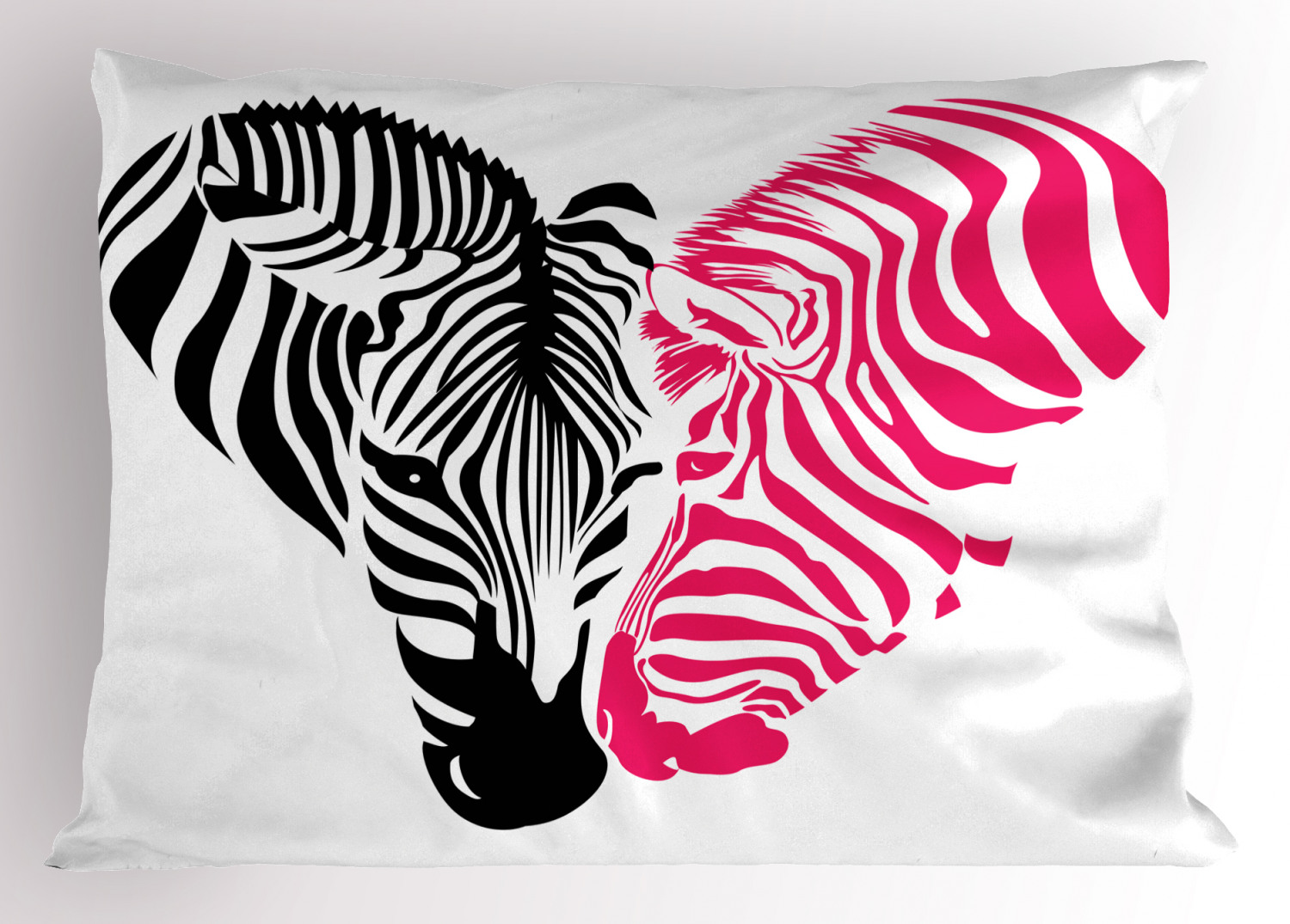 Pink Zebra Pillow Sham Decorative Pillowcase 3 Sizes for Bedroom Decor