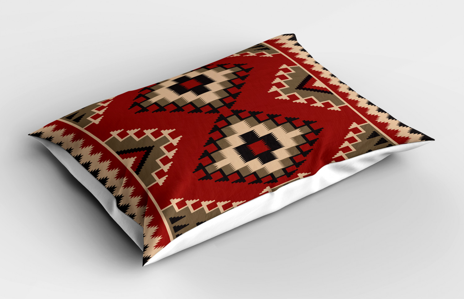 Red And Brown Pillow Sham Decorative Pillowcase 3 Sizes For