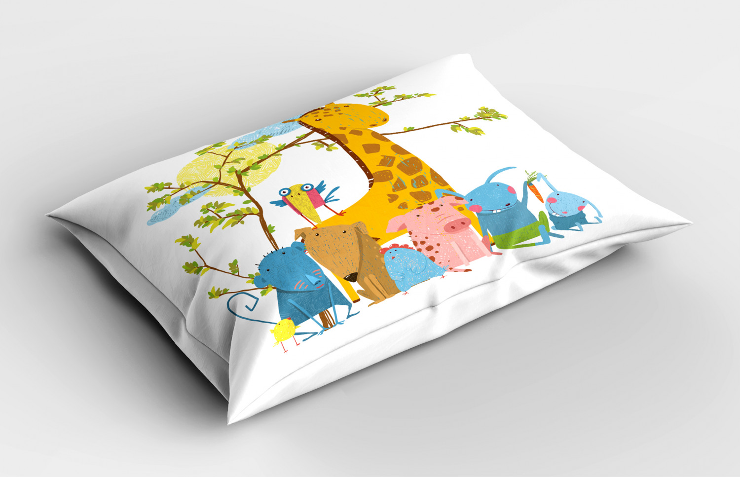 Cartoon Design Pillow Sham Decorative Pillowcase 3 Sizes for Bedroom