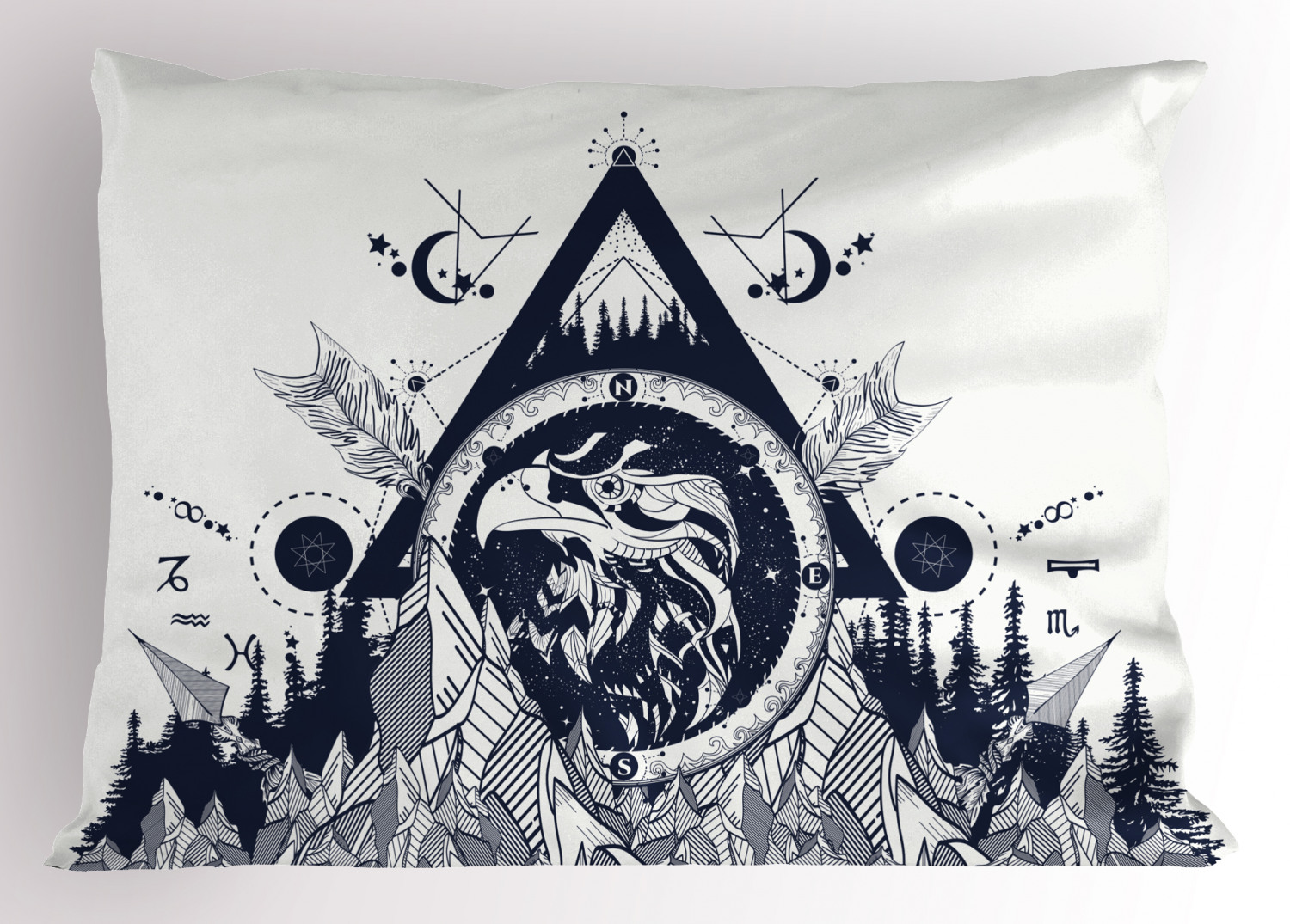 Eagle Pillow Sham Decorative Pillowcase 3 Sizes for Bedroom Decor - Foto 17 di 24