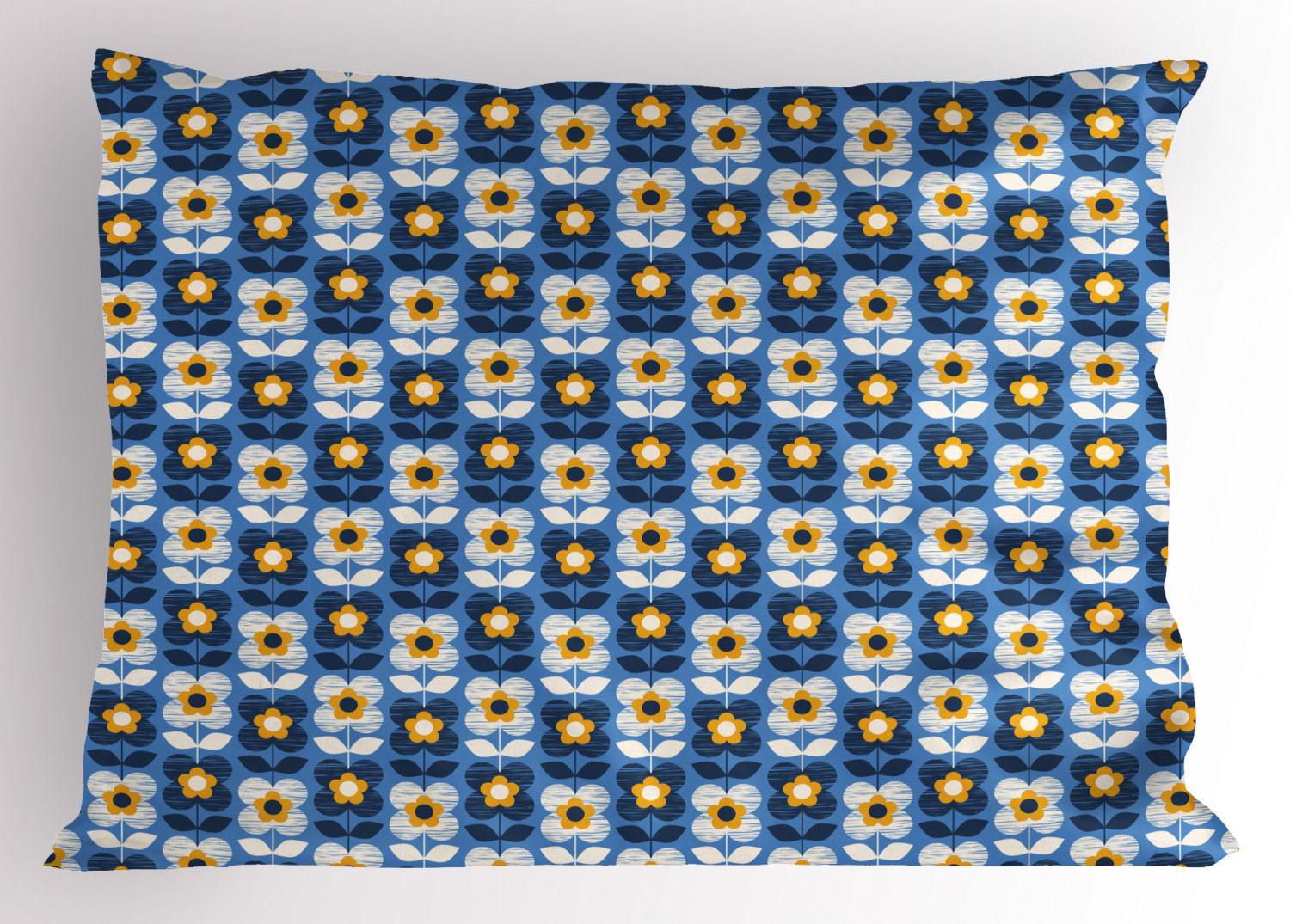 Blue and Yellow Pillow Sham Decorative Pillowcase 3 Sizes Bedroom Decoration