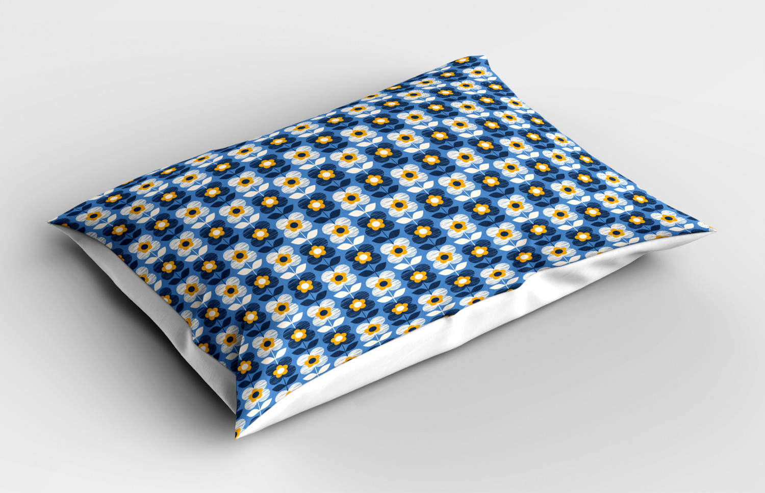 Blue and Yellow Pillow Sham Decorative Pillowcase 3 Sizes Bedroom Decoration