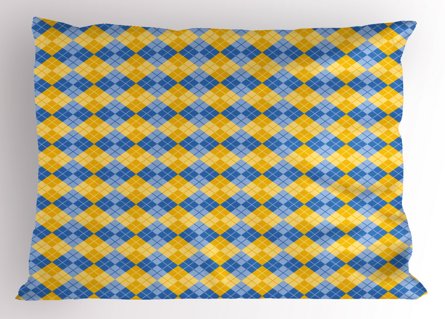 Blue and Yellow Pillow Sham Decorative Pillowcase 3 Sizes Bedroom Decoration