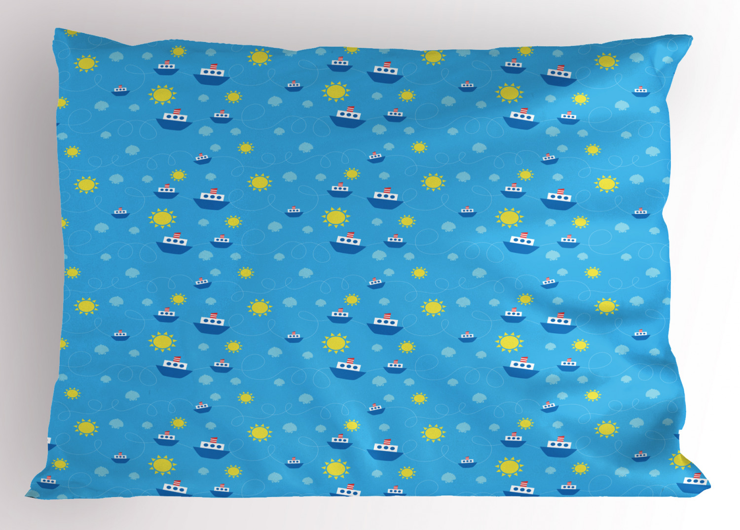 Blue and Yellow Pillow Sham Decorative Pillowcase 3 Sizes Bedroom Decoration