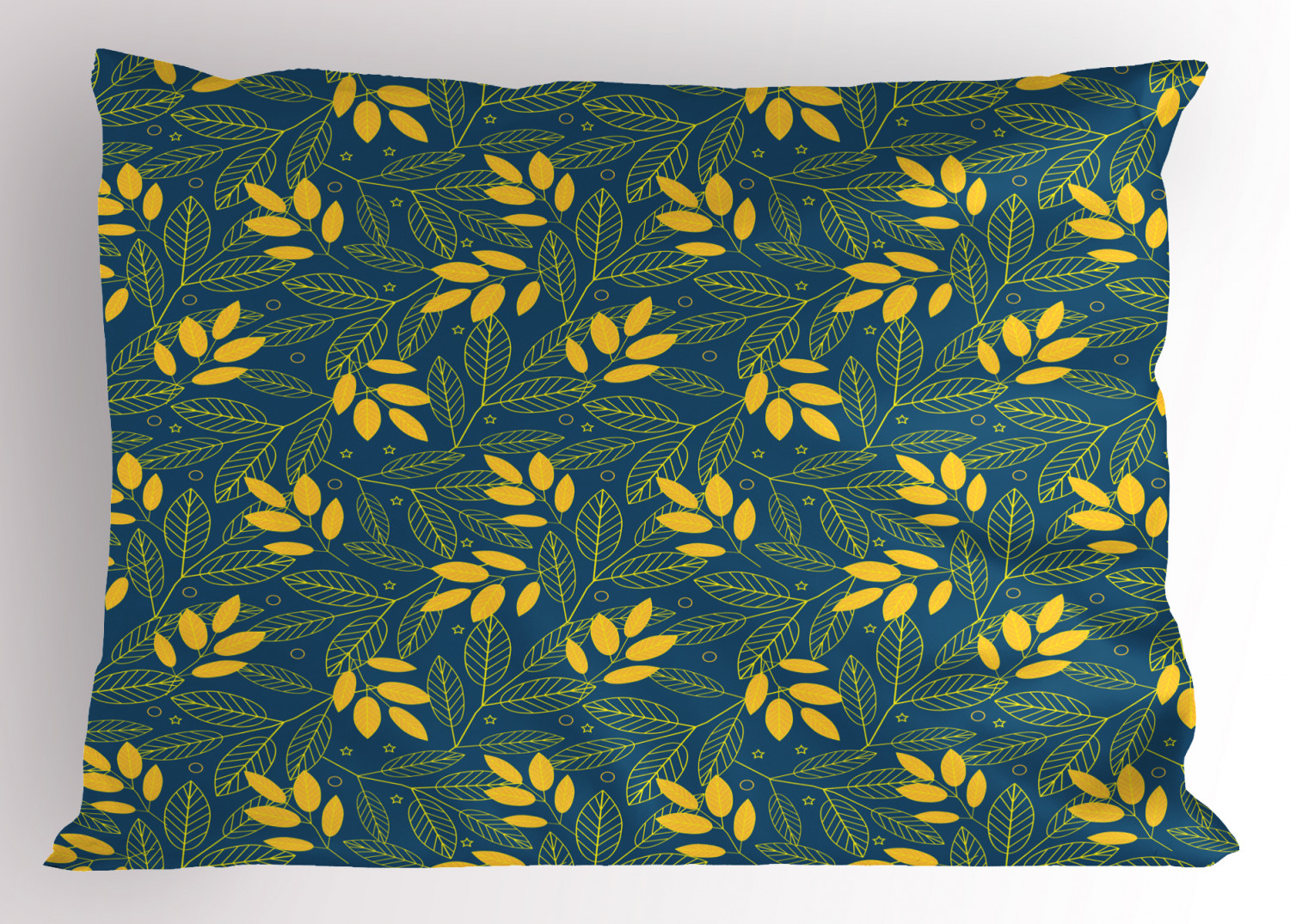 Blue and Yellow Pillow Sham Decorative Pillowcase 3 Sizes Bedroom Decoration