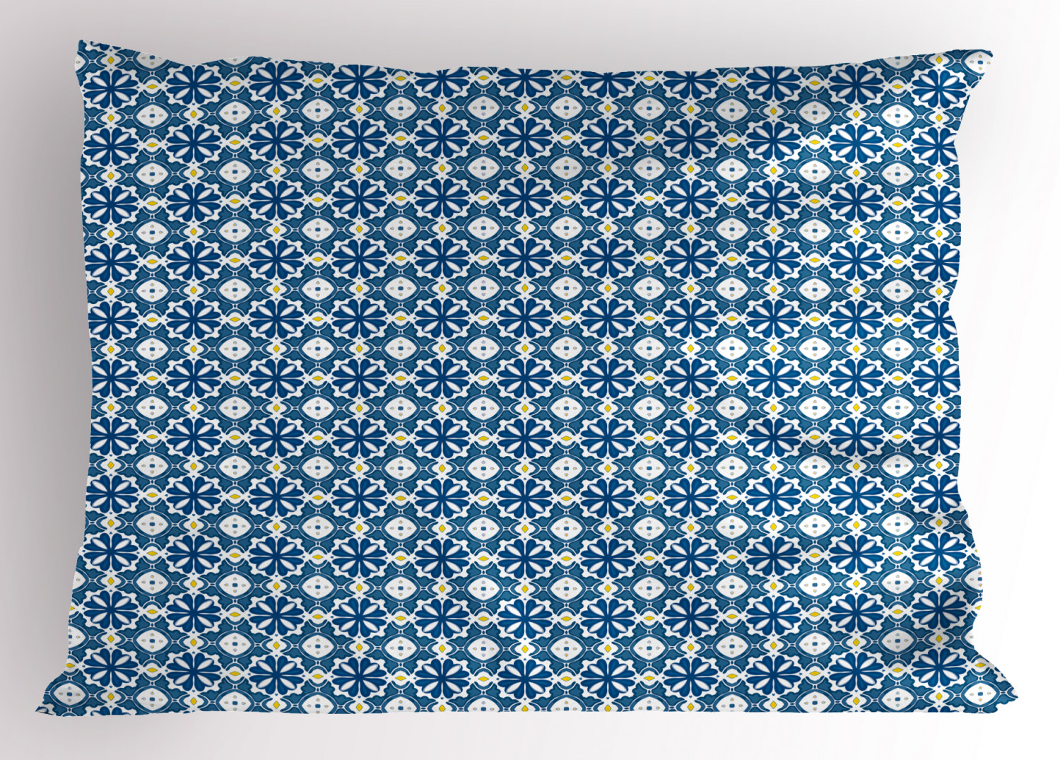 Blue and Yellow Pillow Sham Decorative Pillowcase 3 Sizes Bedroom Decoration