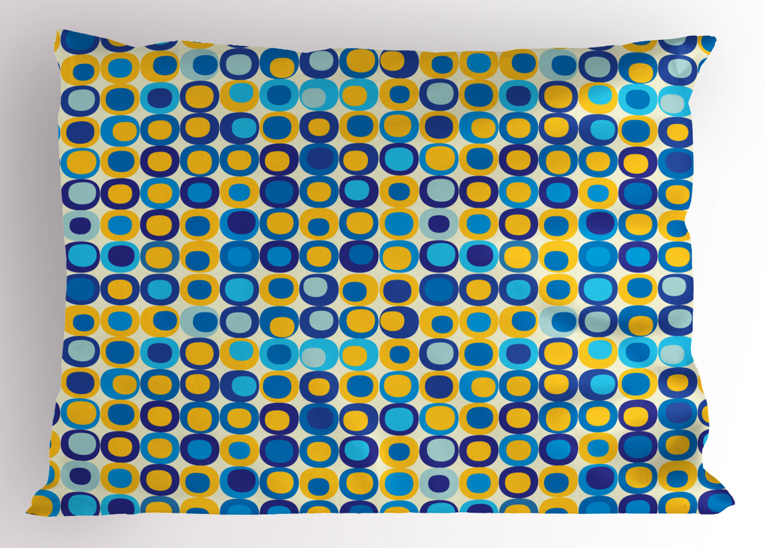 Blue and Yellow Pillow Sham Decorative Pillowcase 3 Sizes Bedroom Decoration