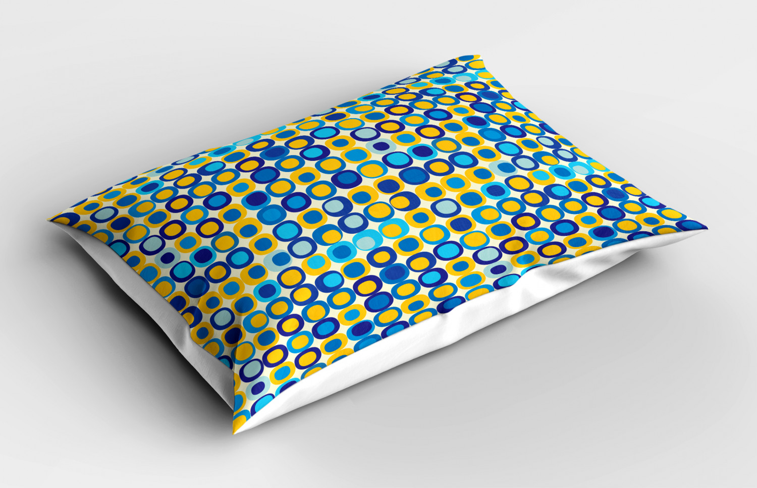 Blue and Yellow Pillow Sham Decorative Pillowcase 3 Sizes Bedroom Decoration