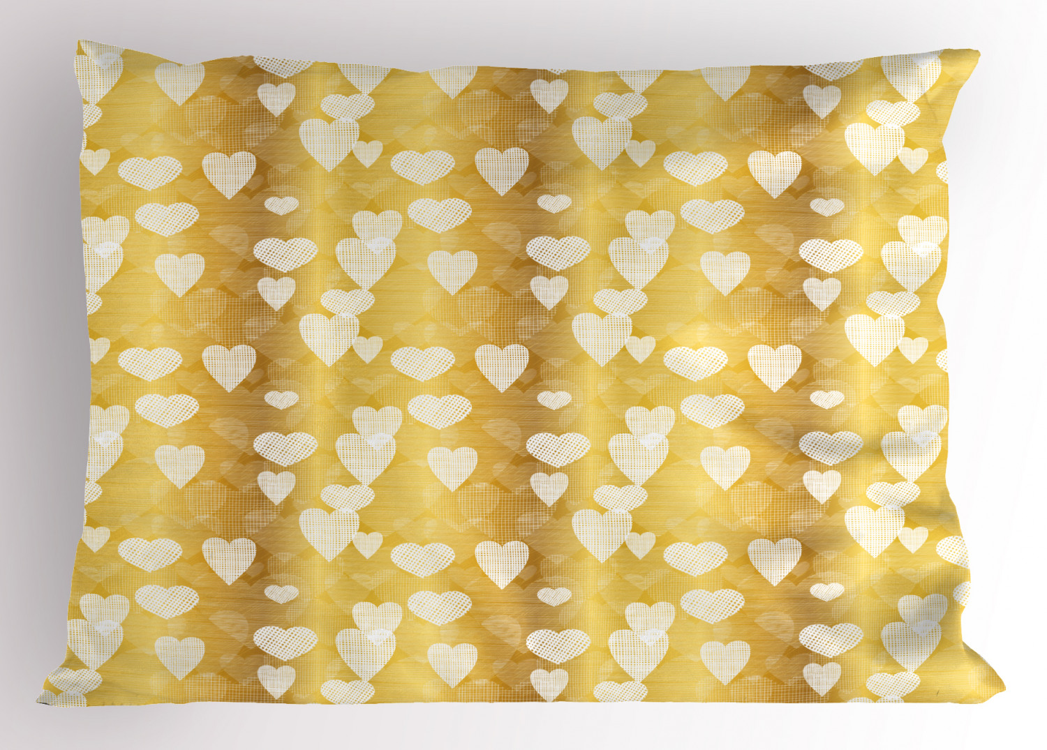 Yellow and White Pillow Sham Decorative Pillowcase 3 Sizes for Bedroom