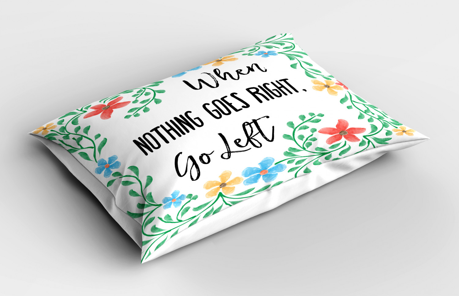 Funny Words Pillow Sham Decorative Pillowcase 3 Sizes for Bedroom Decor