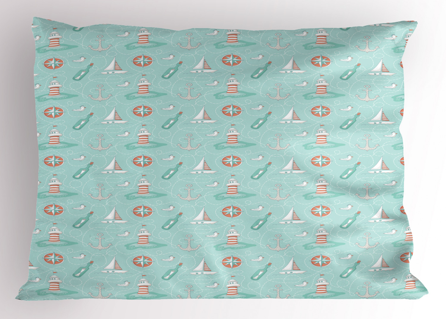 Sailboat Pillow Sham Decorative Pillowcase 3 Sizes for Bedroom Decor - Bild 39 von 46