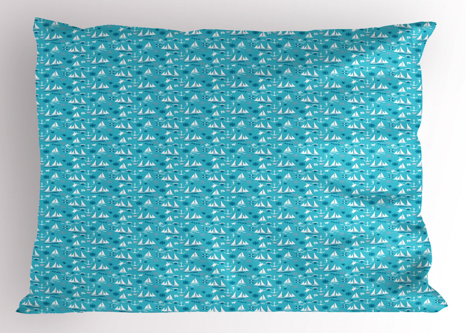 Sailboat Pillow Sham Decorative Pillowcase 3 Sizes for Bedroom Decor - Bild 19 von 46