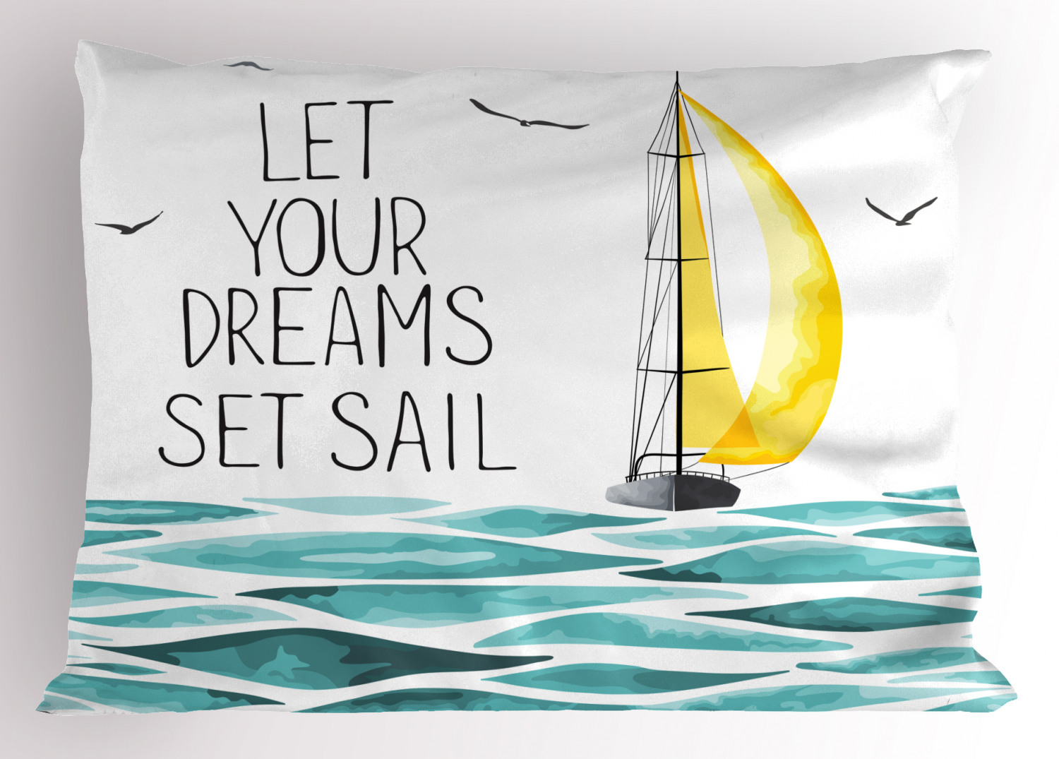 Sailboat Pillow Sham Decorative Pillowcase 3 Sizes for Bedroom Decor - Bild 31 von 46