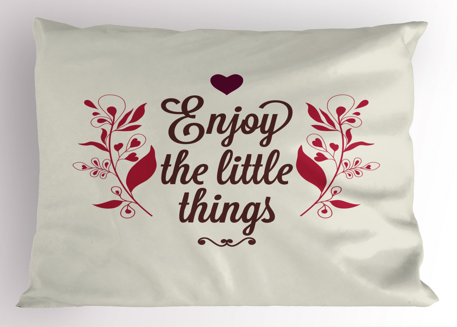 Enjoy the Little Things Pillow Sham Decorative Pillowcase 3 Sizes for Bedroom 