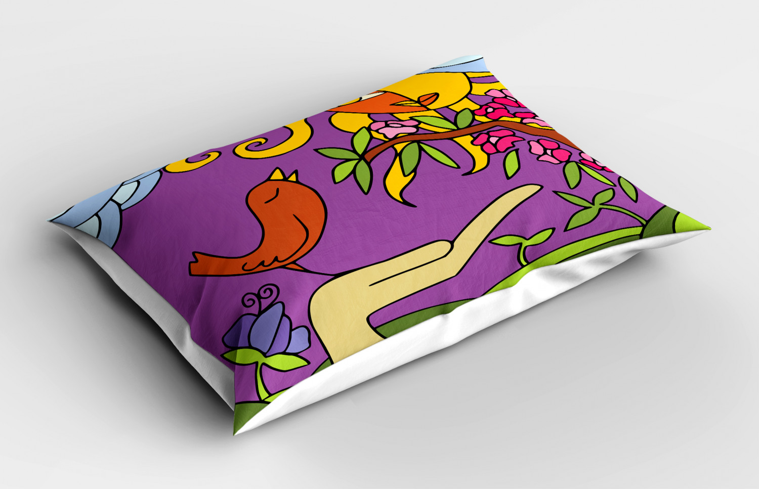 Colorful Cartoon Pillow Sham Decorative Pillowcase 3 Sizes for Bedroom