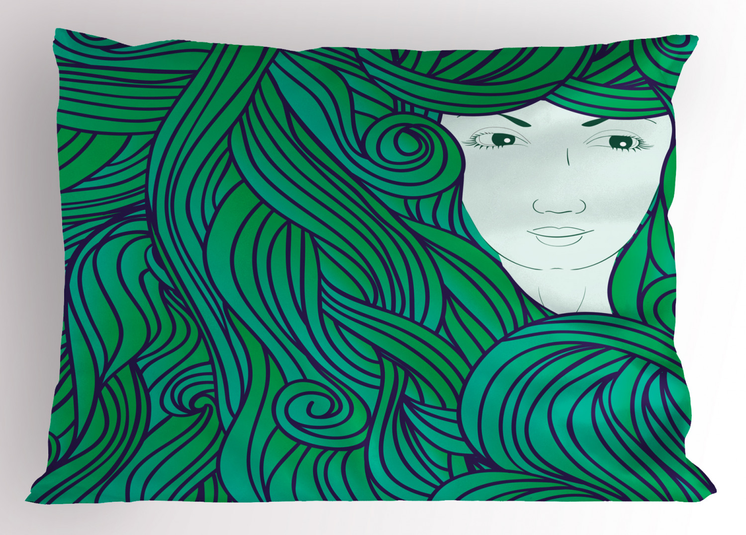 Feminine Waves Pillow Sham Decorative Pillowcase 3 Sizes Bedroom Decoration - Picture 17 of 42