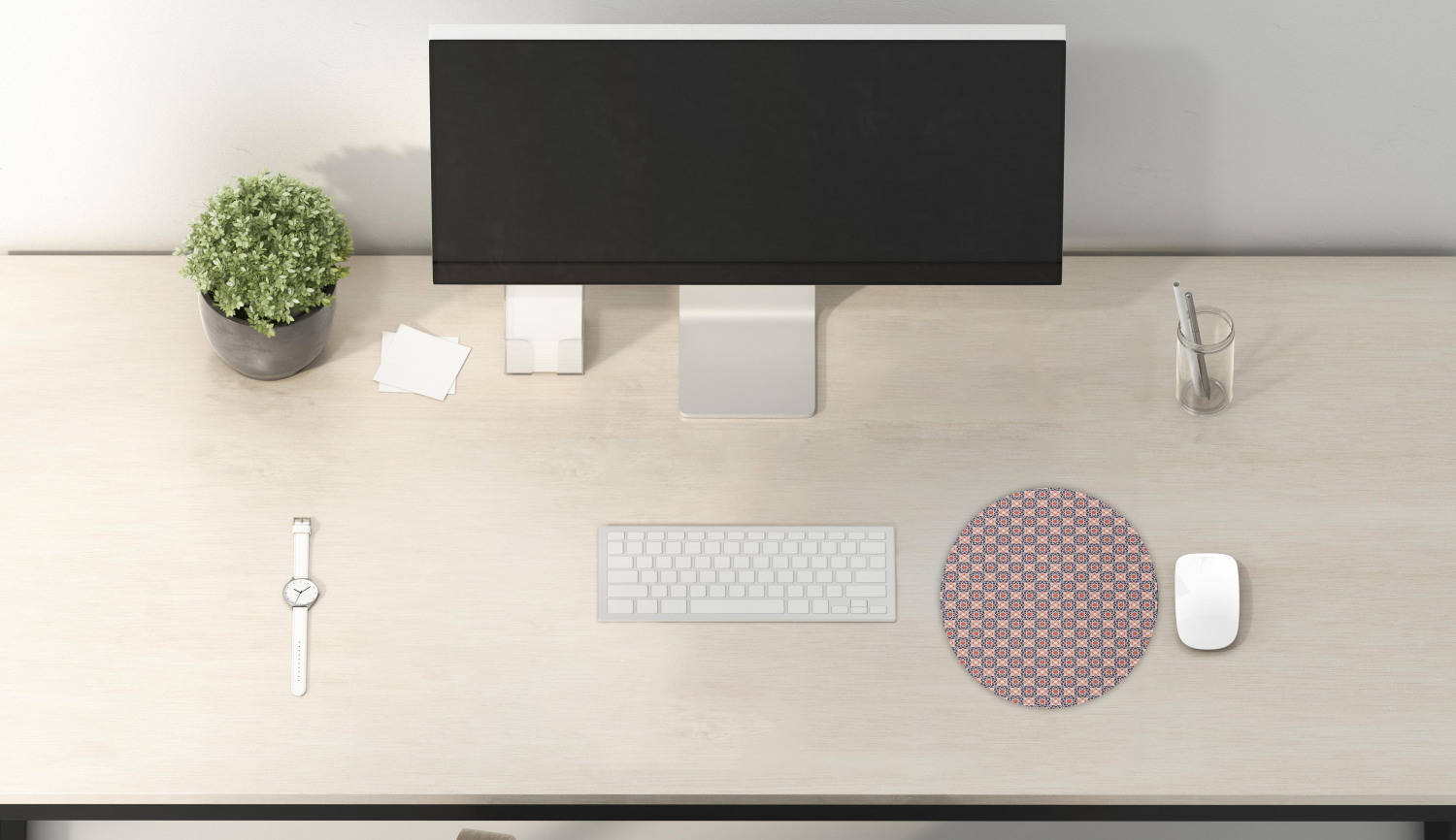 Ambesonne Geometric Theme Round Non-Slip Rubber Modern Gaming Mousepad, 8" - Picture 31 of 111