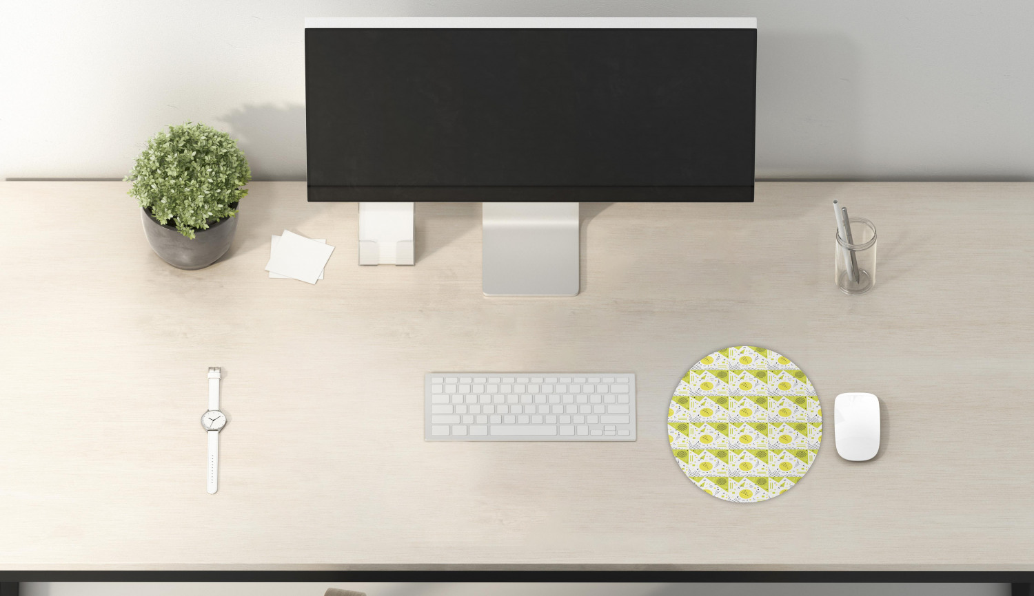 Ambesonne Geometric Theme Round Non-Slip Rubber Modern Gaming Mousepad, 8" - Picture 59 of 111