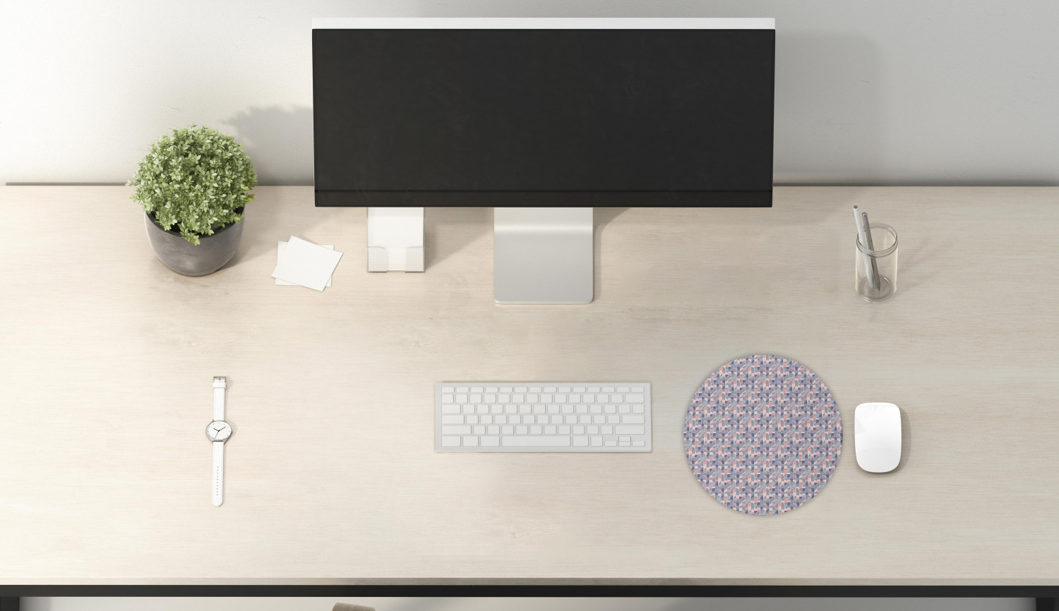 Ambesonne Geometric Theme Round Non-Slip Rubber Modern Gaming Mousepad, 8" - Picture 9 of 111