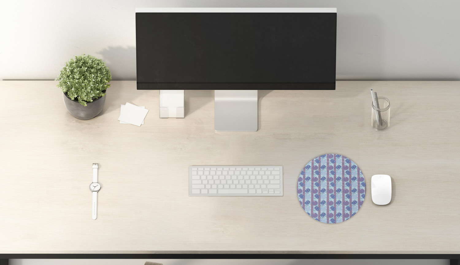 Ambesonne Geometric Theme Round Non-Slip Rubber Modern Gaming Mousepad, 8" - Picture 81 of 111