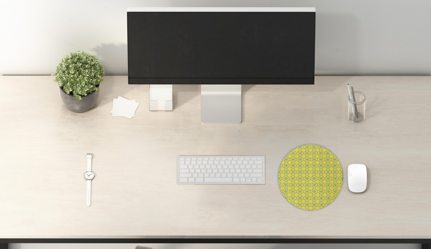 Ambesonne Geometric Theme Round Non-Slip Rubber Modern Gaming Mousepad, 8" - Picture 65 of 111