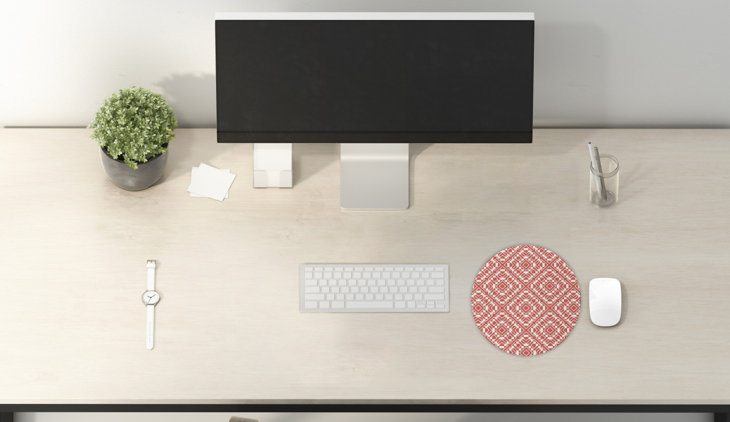 Ambesonne Geometric Theme Round Non-Slip Rubber Modern Gaming Mousepad, 8" - Picture 19 of 111