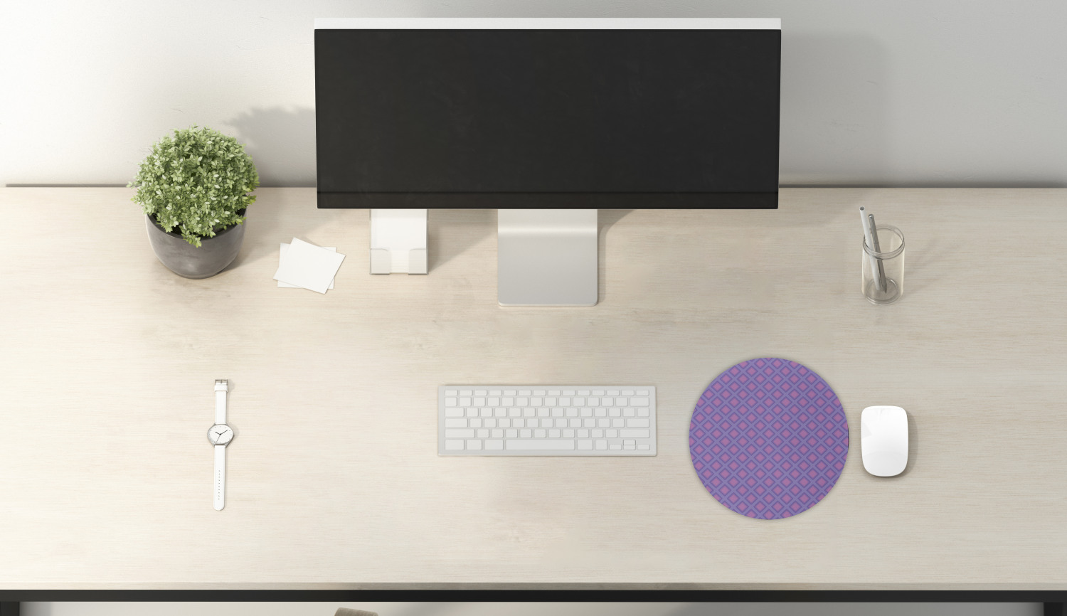 Ambesonne Geometric Theme Round Non-Slip Rubber Modern Gaming Mousepad, 8" - Picture 103 of 111