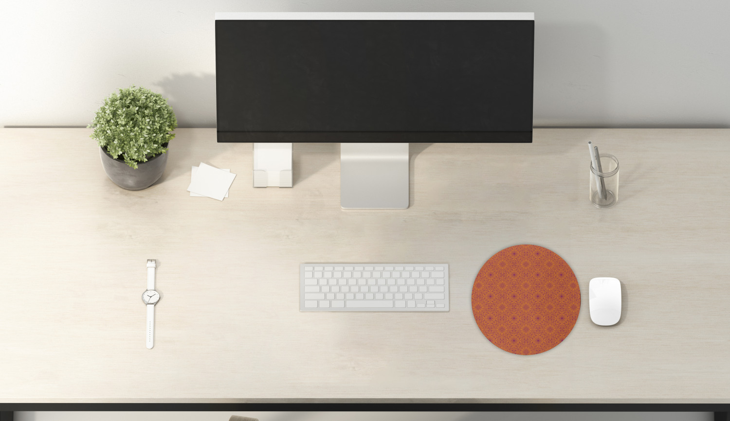 Ambesonne Abstract Bloom Round Non-Slip Rubber Modern Gaming Mousepad, 8" - Picture 109 of 117
