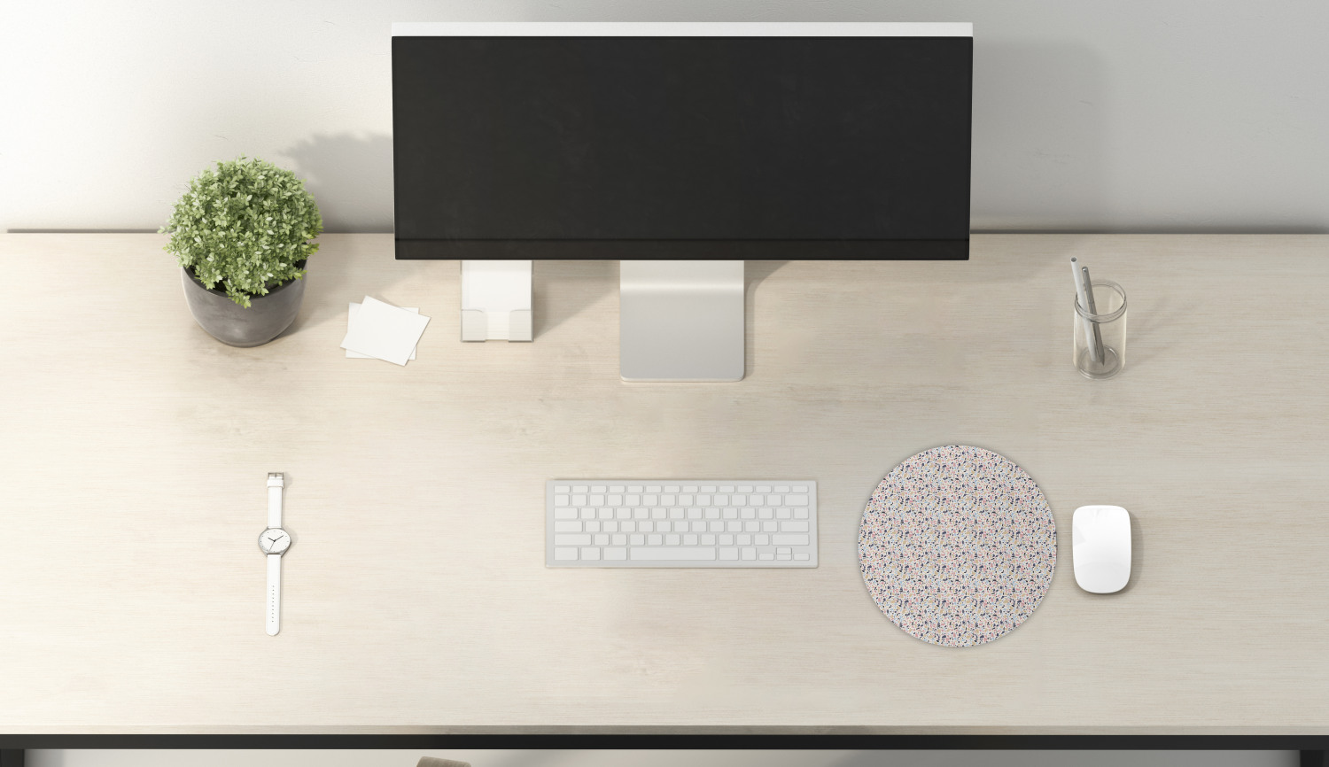 Ambesonne Abstract Bloom Round Non-Slip Rubber Modern Gaming Mousepad, 8" - Picture 69 of 117