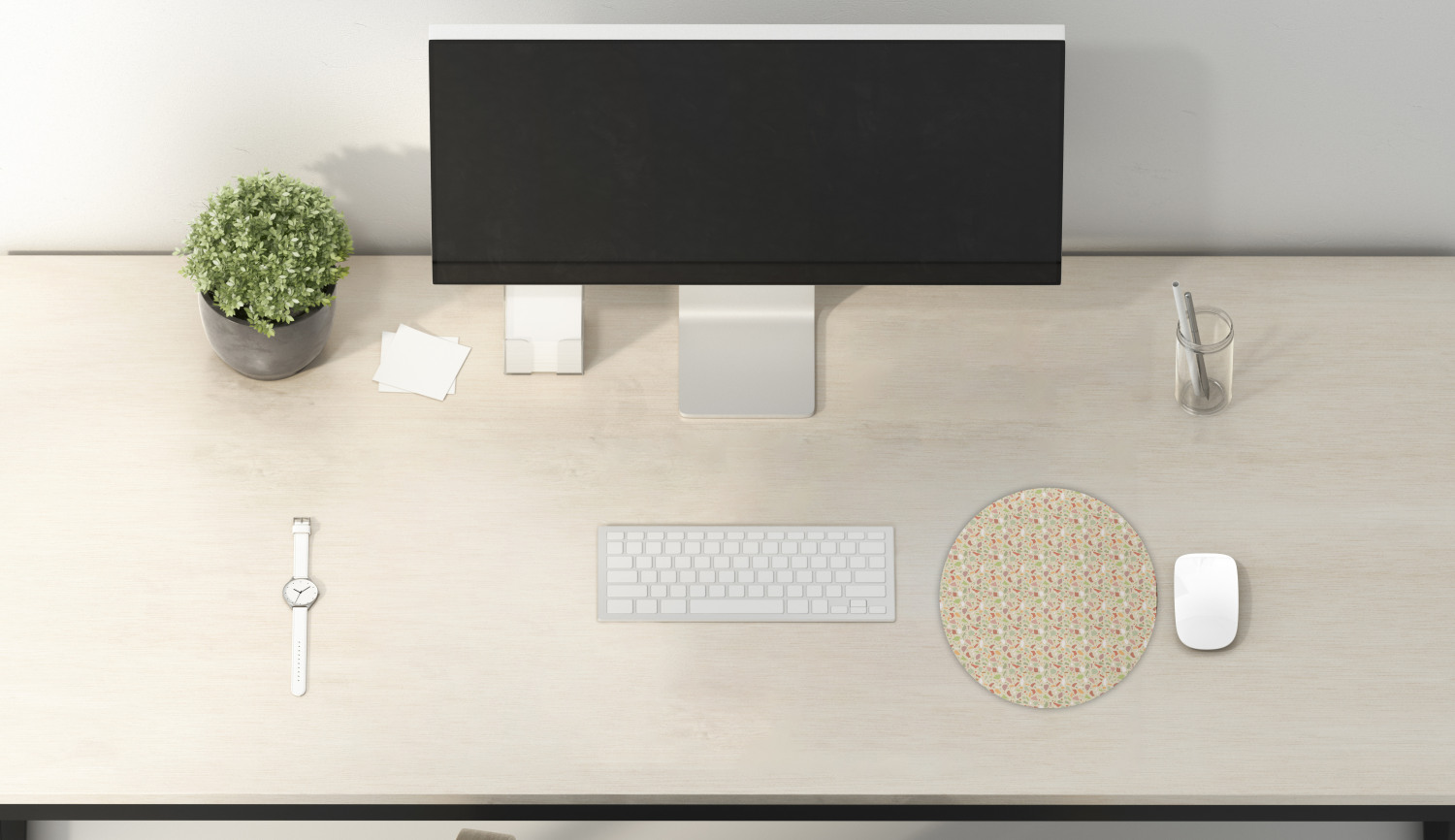 Ambesonne Abstract Bloom Round Non-Slip Rubber Modern Gaming Mousepad, 8" - Picture 73 of 117