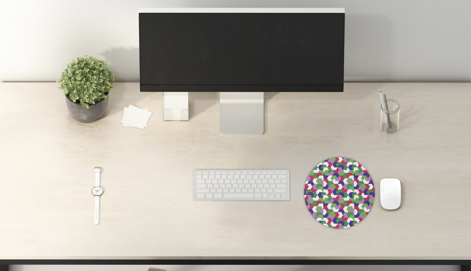 Ambesonne Abstract Bloom Round Non-Slip Rubber Modern Gaming Mousepad, 8" - Picture 51 of 117