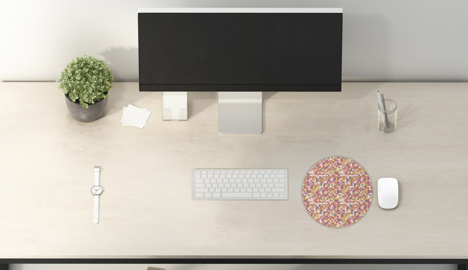 Ambesonne Abstract Bloom Round Non-Slip Rubber Modern Gaming Mousepad, 8" - Picture 101 of 117
