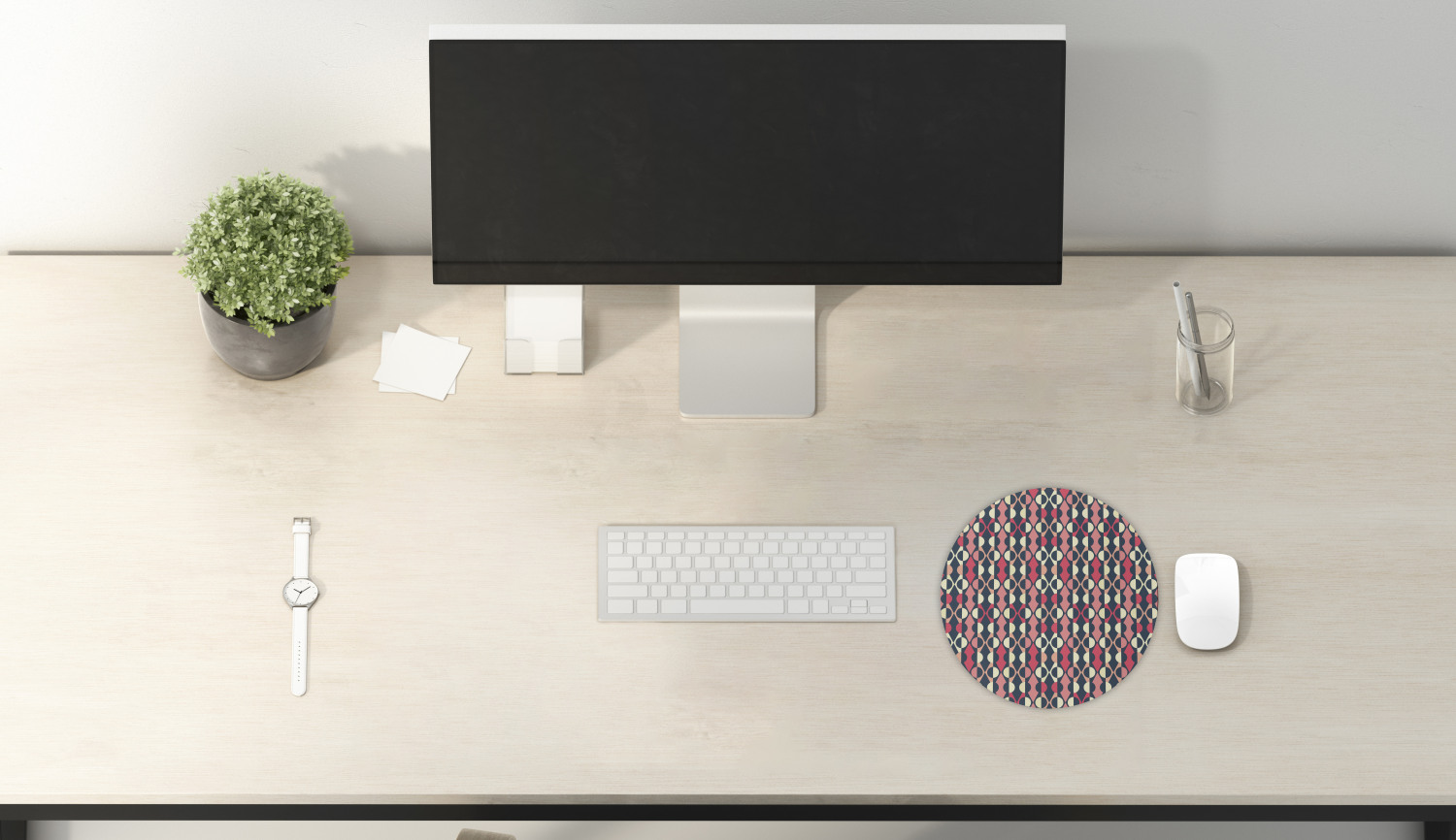 Ambesonne Abstract Bloom Round Non-Slip Rubber Modern Gaming Mousepad, 8" - Picture 45 of 117
