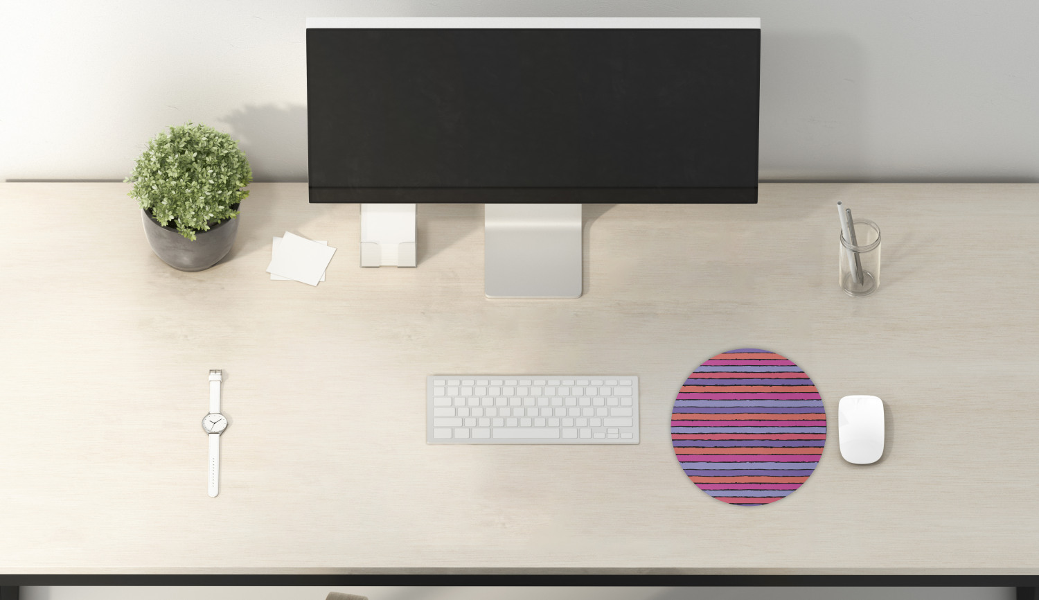 Ambesonne Abstract Bloom Round Non-Slip Rubber Modern Gaming Mousepad, 8" - Picture 75 of 117