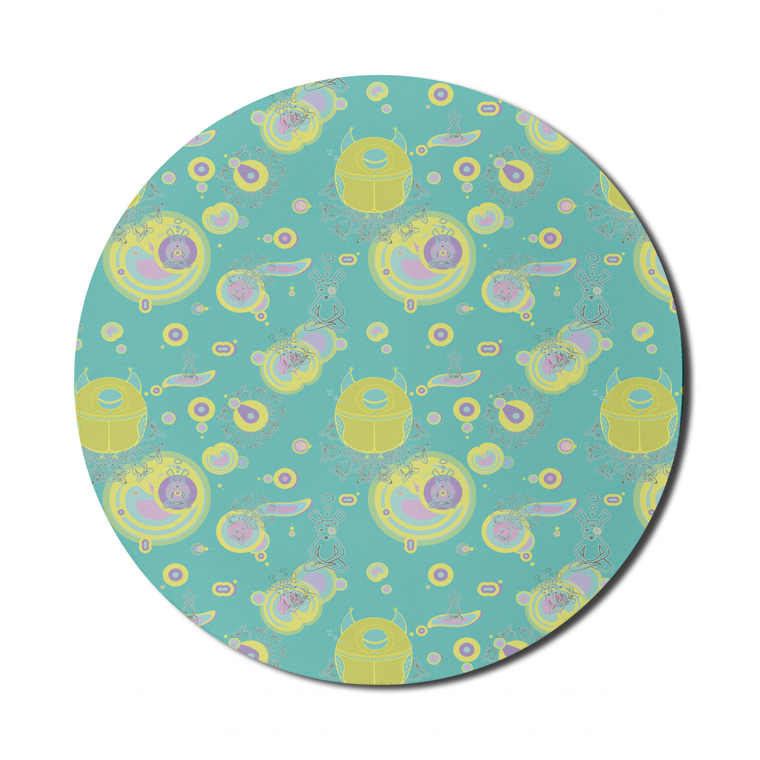 Ambesonne Abstract Bloom Round Non-Slip Rubber Modern Gaming Mousepad, 8" - Picture 94 of 117