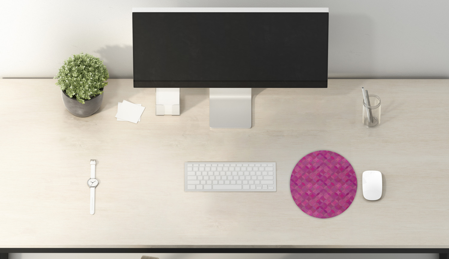Ambesonne Abstract Bloom Round Non-Slip Rubber Modern Gaming Mousepad, 8" - Picture 105 of 117