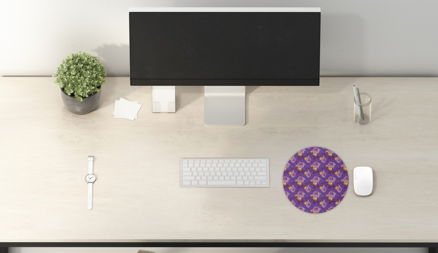 Ambesonne Abstract Bloom Round Non-Slip Rubber Modern Gaming Mousepad, 8" - Picture 27 of 117