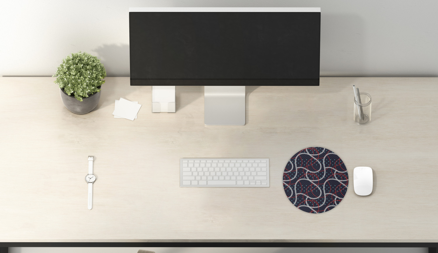 Ambesonne Abstract Bloom Round Non-Slip Rubber Modern Gaming Mousepad, 8" - Picture 79 of 117